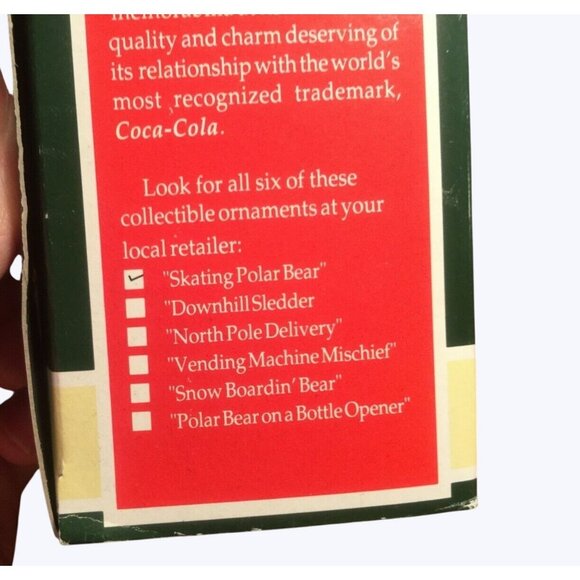 Coca-Cola Skating Polar Bear Ornament 1995 Collectible - Picture 5 of 7